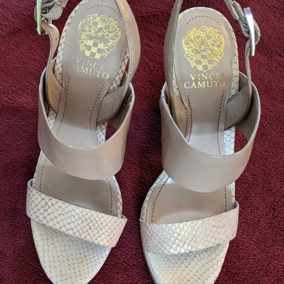 Vince Camuto Womens Ashes Lt Biege Combo Strappy Platform Sandals. 8M. NIB. - Picture 2 of 13
